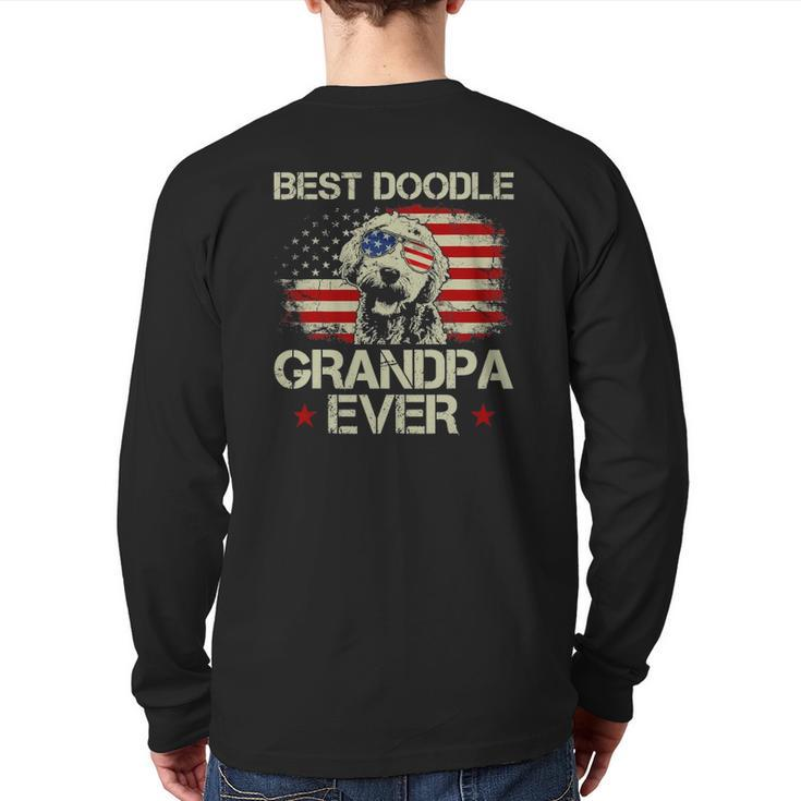 Best Doodle Grandpa Ever Goldendoodle 4Th Of July Back Print Long Sleeve T-shirt