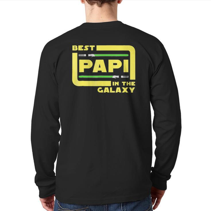 Best Papi In The Galaxy Father's Day Dads Back Print Long Sleeve T-shirt