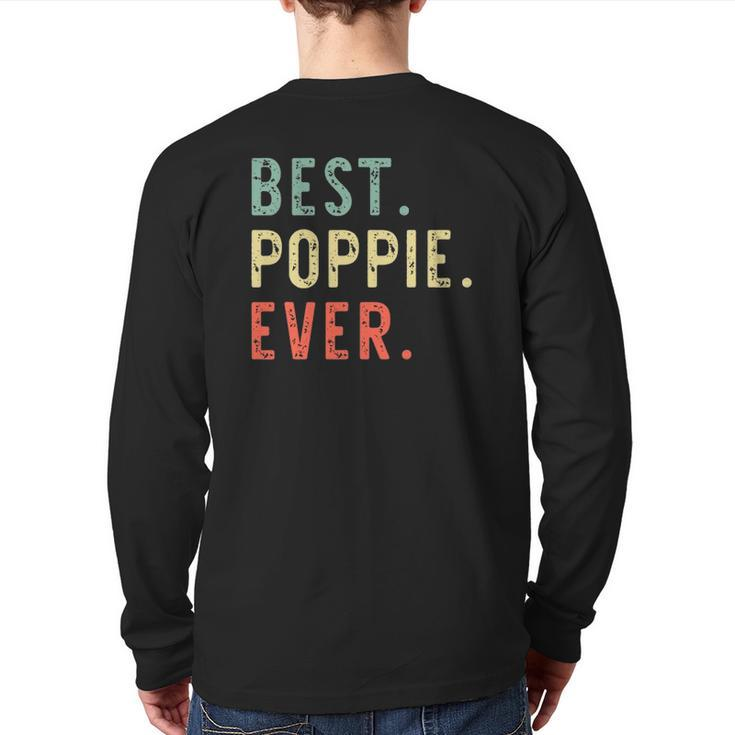 Best Poppie Ever Cool Vintage Father's Day Back Print Long Sleeve T-shirt