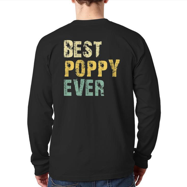 Best Poppy Ever Retro Vintage Father's Day Back Print Long Sleeve T-shirt