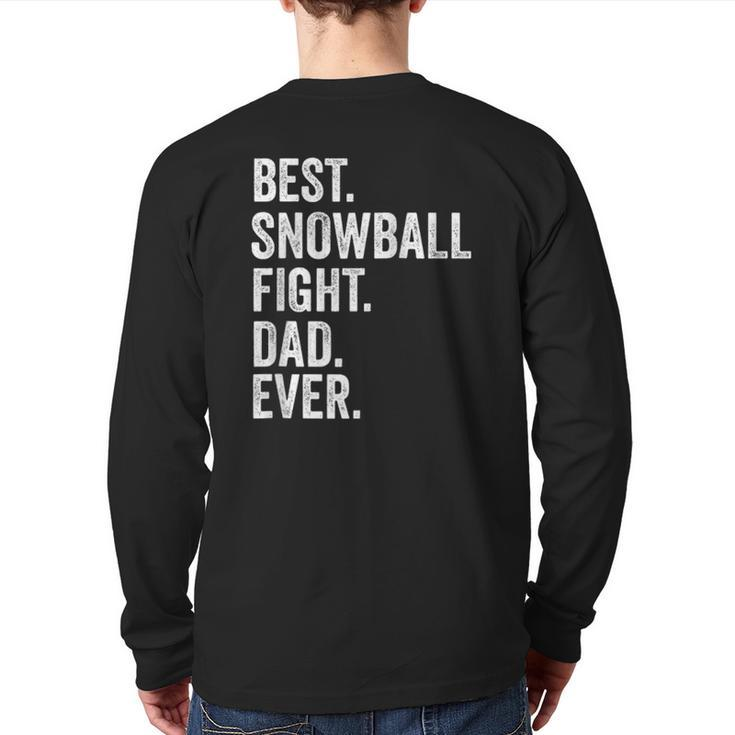 Best Snowball Fight Dad Ever Christmas Raglan Baseball Tee Back Print Long Sleeve T-shirt