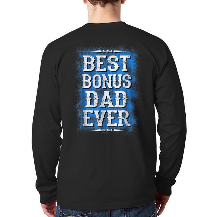 Best Step Dad Best Bonus Dad Ever Apa Back Print Long Sleeve T-shirt