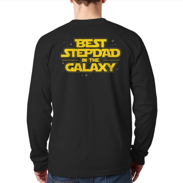 Best Stepdad In The Galaxy Stepfather Bonus Dad Fatherhood Back Print Long Sleeve T-shirt