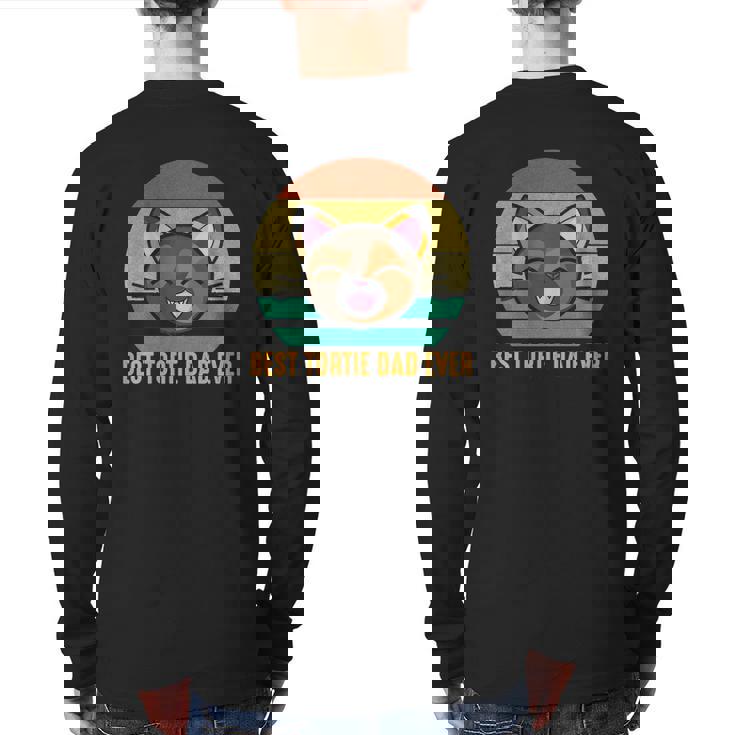 Best Tortie Dad Ever Cute Tortoiseshell Cat Lover Back Print Long Sleeve T-shirt