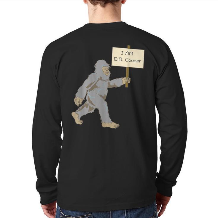 Bigfoot Db Cooper Yeti Sasquatch Squatch Back Print Long Sleeve T-shirt