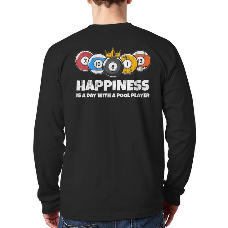 Billiards Or Billard Pool Player Happiness Billiard Back Print Long Sleeve T-shirt