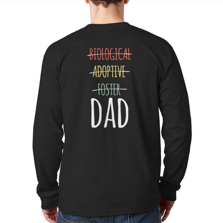 Biological Adoptive Foster Dad T Back Print Long Sleeve T-shirt