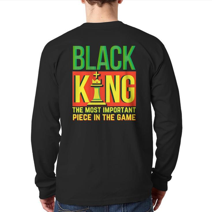 Black Dad Father's Day Juneteenth Black King Most Important Back Print Long Sleeve T-shirt