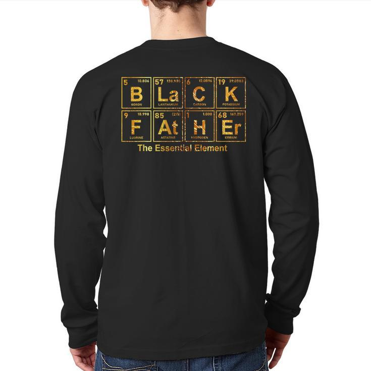 Black Father Periodic Table Of Elements Father's Day Back Print Long Sleeve T-shirt
