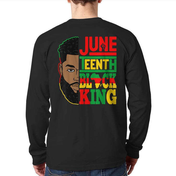 Black Fathers Day Freeish 1865 Junenth Black King History Back Print Long Sleeve T-shirt