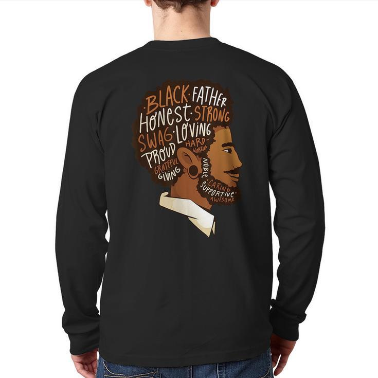 Black King African American Natural Afro Black Dad Freedom Back Print Long Sleeve T-shirt