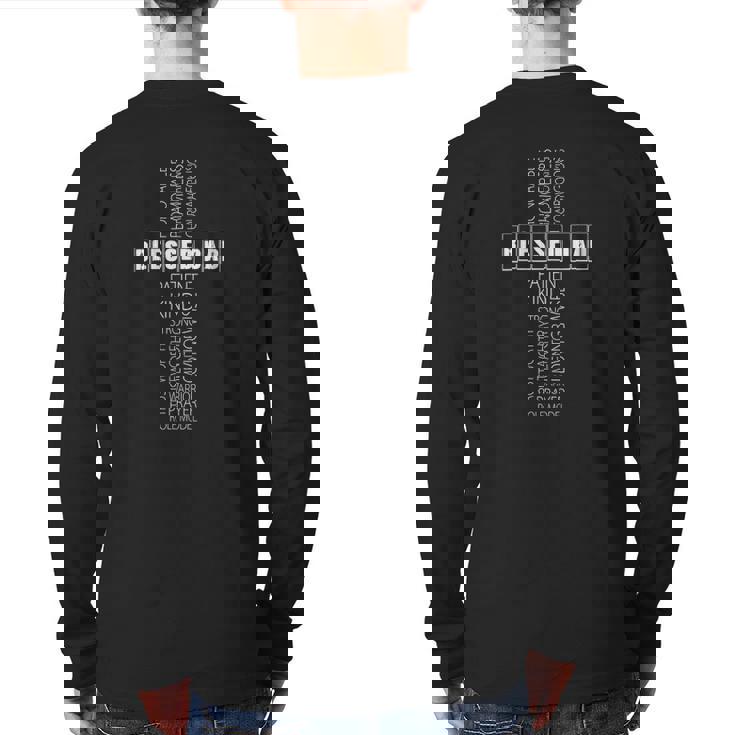 Blessed Dad Father's Day African American Proud Black Men Back Print Long Sleeve T-shirt