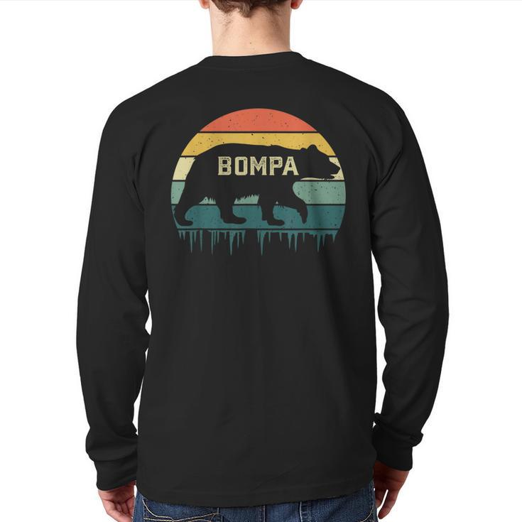 Bompa Grandpa Bompa Bear Back Print Long Sleeve T-shirt
