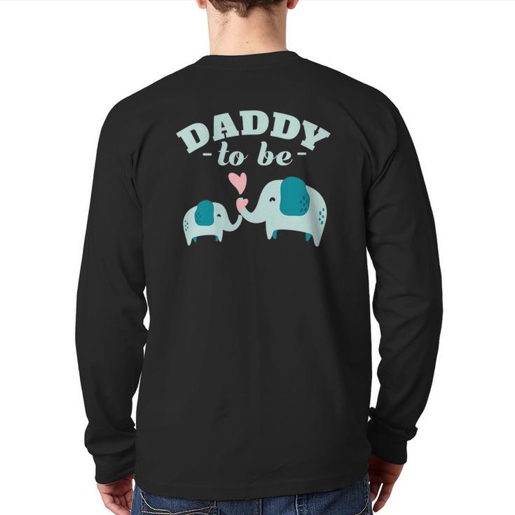 Boy Elephant Baby Shower Daddy To Be Back Print Long Sleeve T-shirt