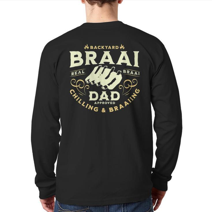 Braai South African Braai Dad Back Print Long Sleeve T-shirt