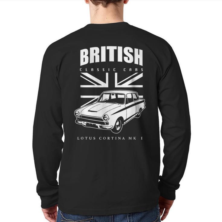 British Classic Car Lotus Cortina Mark 1 Back Print Long Sleeve T-shirt