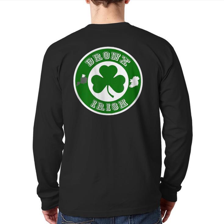 Bronx Nyc St Patrick's Paddys Day New York Irish Back Print Long Sleeve T-shirt