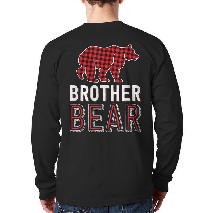 Brother Bear Red Buffalo Plaid Matching Family Christmas Back Print Long Sleeve T-shirt