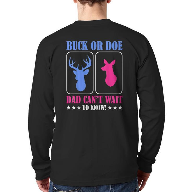 Buck Or Doe Gender Reveal Party Back Print Long Sleeve T-shirt