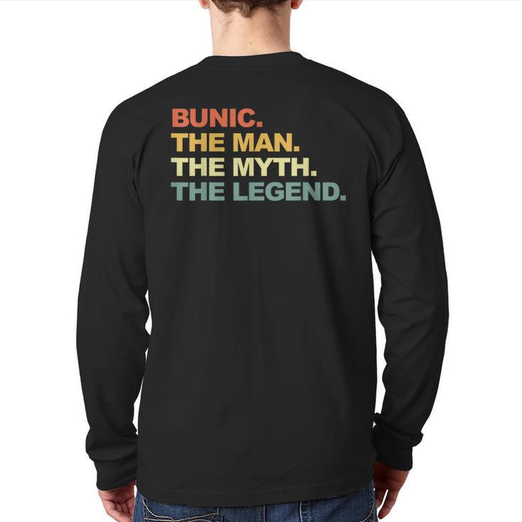 Bunic The Man The Myth The Romanian Legend Grandpa Back Print Long Sleeve T-shirt
