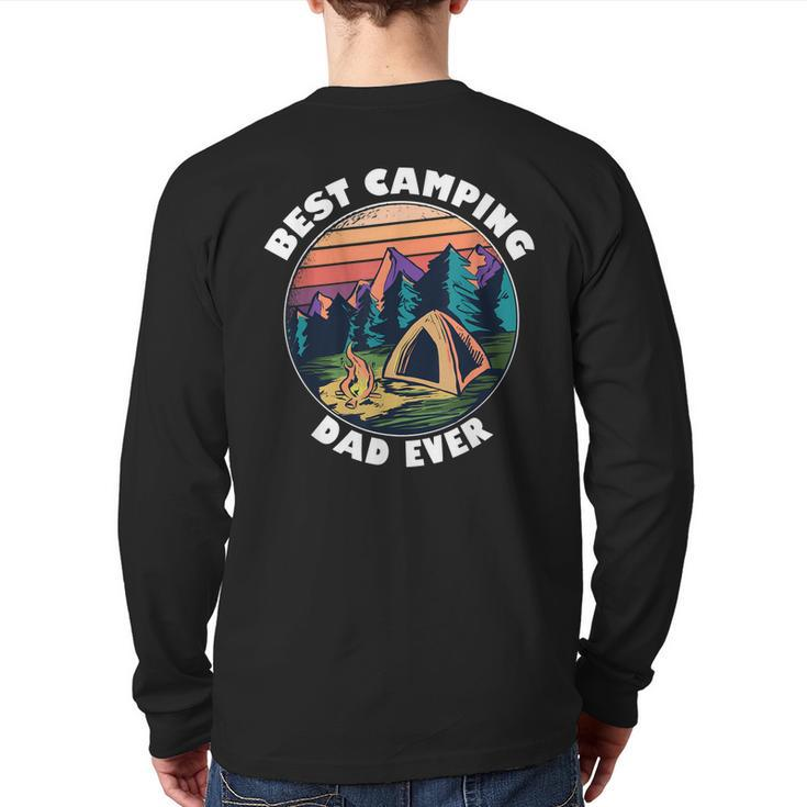 Camping Dad Best Dad Camper Father Camping Back Print Long Sleeve T-shirt