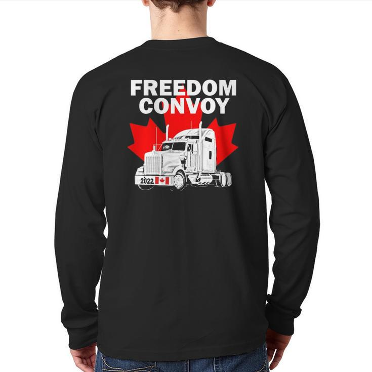 Canada Freedom Convoy 2022 Canadian Truckers Support Back Print Long Sleeve T-shirt