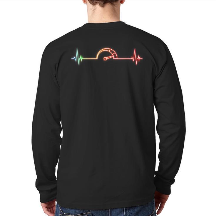 Car Lover Car Racing Speedometer Car Enthusiast Back Print Long Sleeve T-shirt