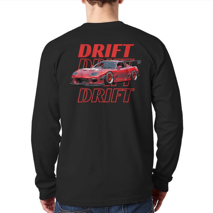 Car Street Drift Rx7 Jdm Streetwear Car Lover Present Back Print Long Sleeve T-shirt