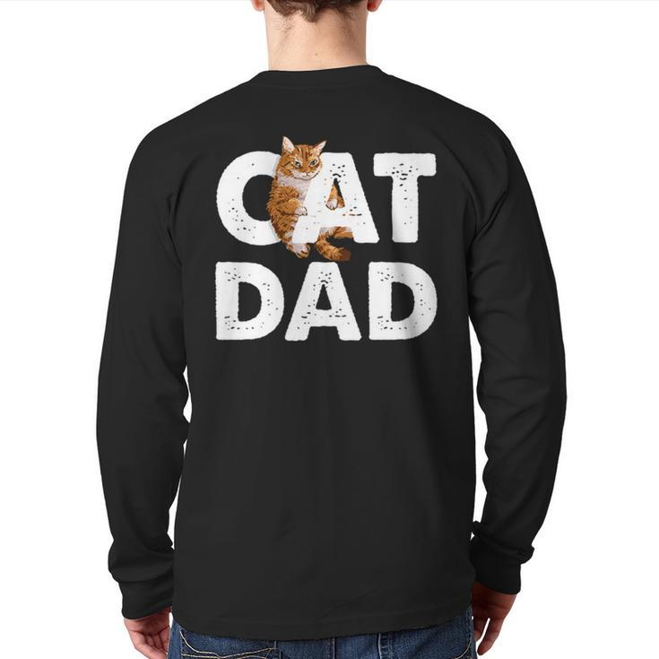 Cat Dad V3 Back Print Long Sleeve T-shirt