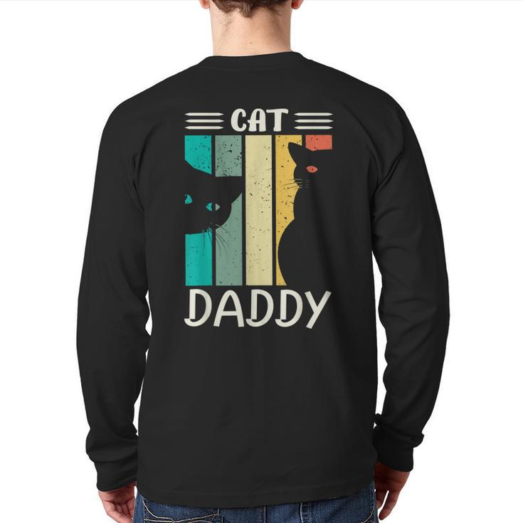 Cat Daddy Cute Cats For Men Dad For Fathers Day Back Print Long Sleeve T-shirt