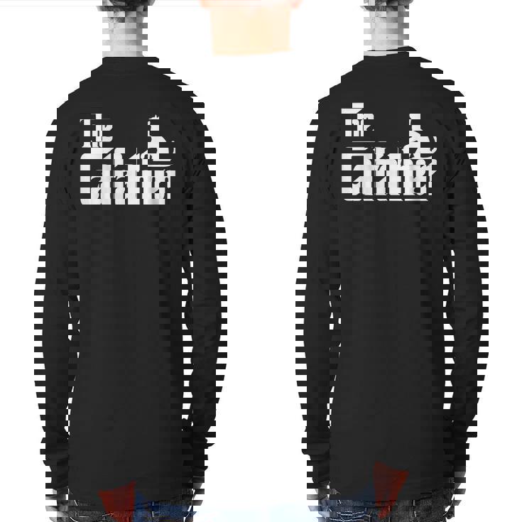 The Catfather Cat Dad Father Lover Back Print Long Sleeve T-shirt