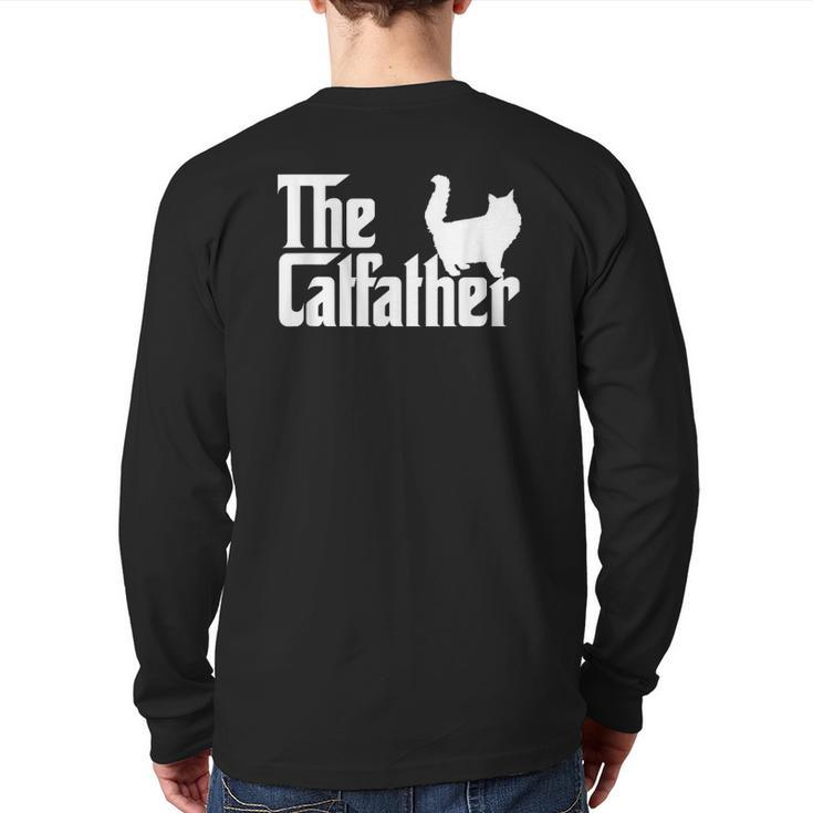The Catfather Cat Dad For Men Cat Lover Back Print Long Sleeve T-shirt