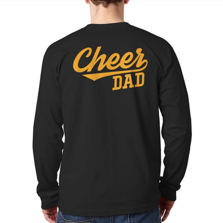 Cheer Dad Father Cheerleading Cheering Father's Day Back Print Long Sleeve T-shirt
