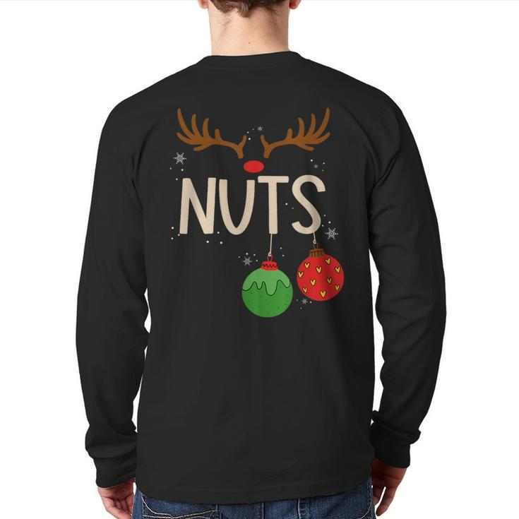 Chest Nuts Christmas Matching Couple Chestnuts Back Print Long Sleeve T-shirt
