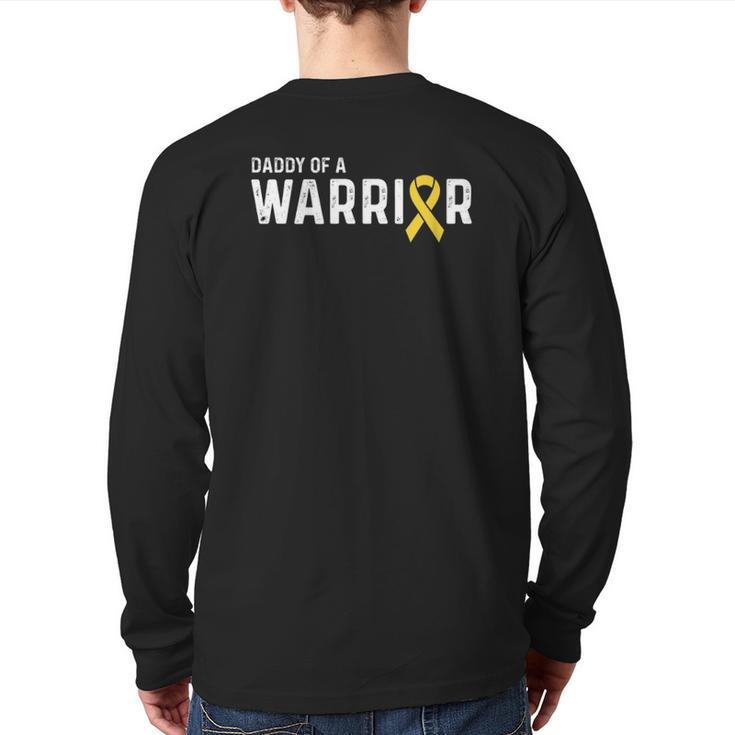 Childhood Cancer Awareness Products Ribbon Warrior Dad Back Print Long Sleeve T-shirt