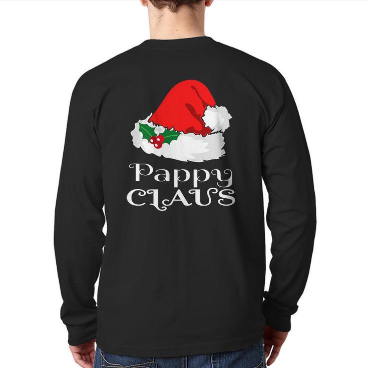 Christmas Pappy Claus Matching Pajama Mens Santa Hat X Mas Back Print Long Sleeve T-shirt