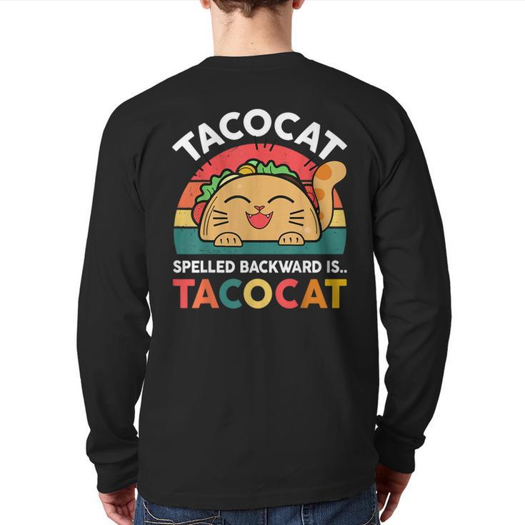 Cinco De Mayo Taco Ca Spelled Backward Tacocat Back Print Long Sleeve T-shirt
