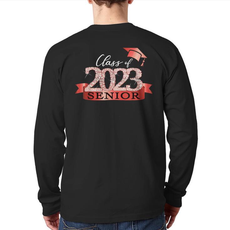 Class Of 2023 Senior I School Color Decoration Red Black Back Print Long Sleeve T-shirt