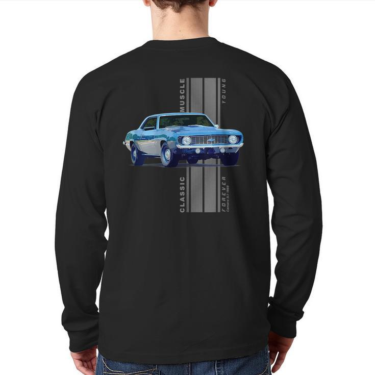 Classic American Muscle Cars Vintage Cars  Back Print Long Sleeve T-shirt