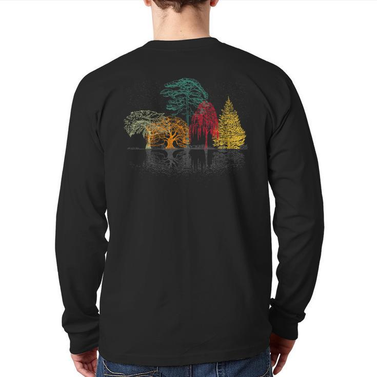 Colorful Trees Wildlife Nature Outdoor Reflection Forest Back Print Long Sleeve T-shirt