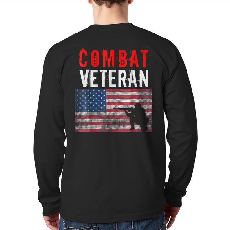 Combat Veteran Us Army Us Navy Us Air Force Back Print Long Sleeve T-shirt
