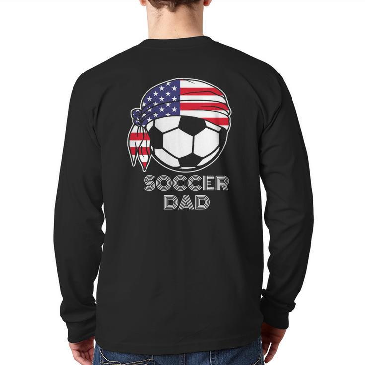 Cool Soccer Dad Jersey Parents Of American Soccer Players Back Print Long Sleeve T-shirt