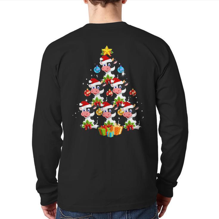 Cow Christmas Tree For Cow Lovers Back Print Long Sleeve T-shirt