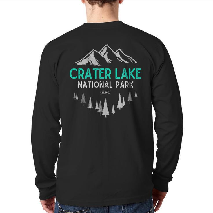 Crater Lake Vintage National Park Est 1902 Back Print Long Sleeve T-shirt