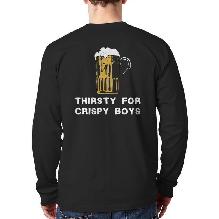 Crispy Boys Middle Class Drinking Dad Back Print Long Sleeve T-shirt