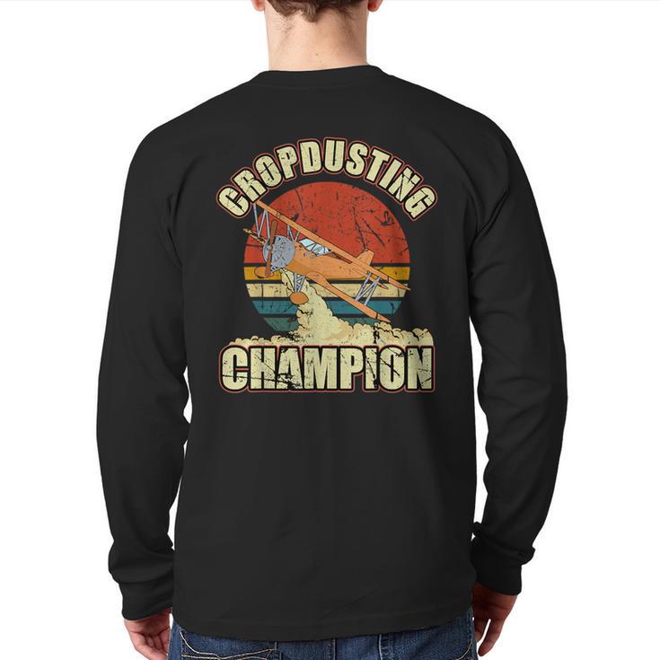 Cropdusting Champion Vintage Gag For Men Back Print Long Sleeve T-shirt