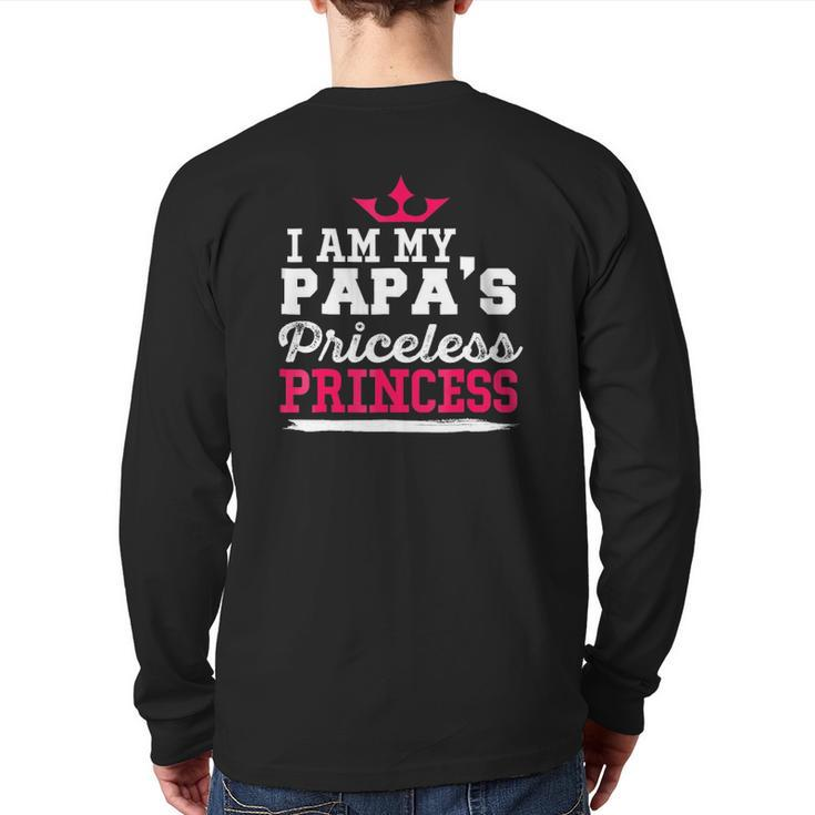 Cute Father I Am My Papa's Priceless Princess Back Print Long Sleeve T-shirt