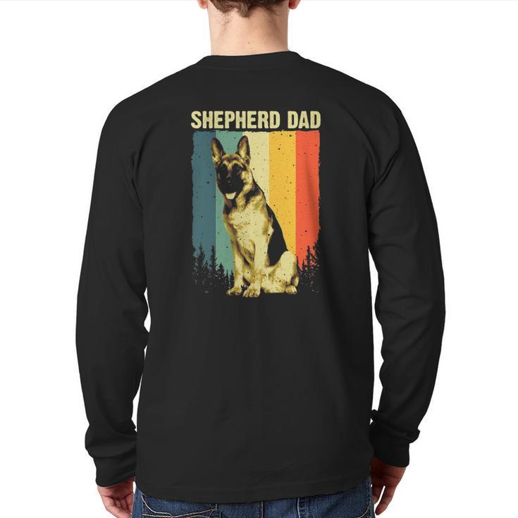 Cute German Shepherd Dad For Men Father Dog Lover Pet Animal Back Print Long Sleeve T-shirt