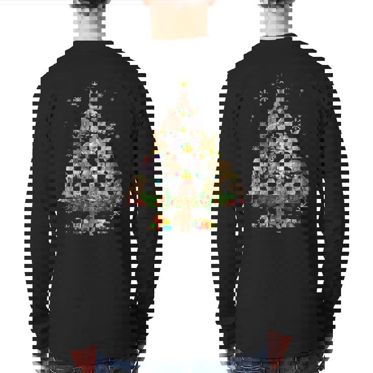 Cute Rabbit Bunny Christmas Tree Pet Rabbit Lover Christmas Back Print Long Sleeve T-shirt