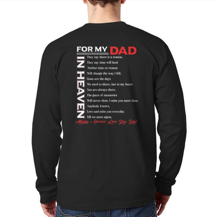 Dad My Angels In Memory Of Parents In Heaven Back Print Long Sleeve T-shirt